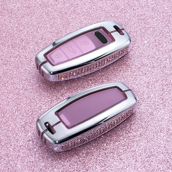 Custodia protettiva per telecomando in metallo TPU per Audi A6 A7 A8 e-tron Q5 Q8 C8 D5 Design Protector Fob accessori auto - Custodia protettiva per telecomando in metallo TPU per Audi A6 A7 A8 e tron Q5