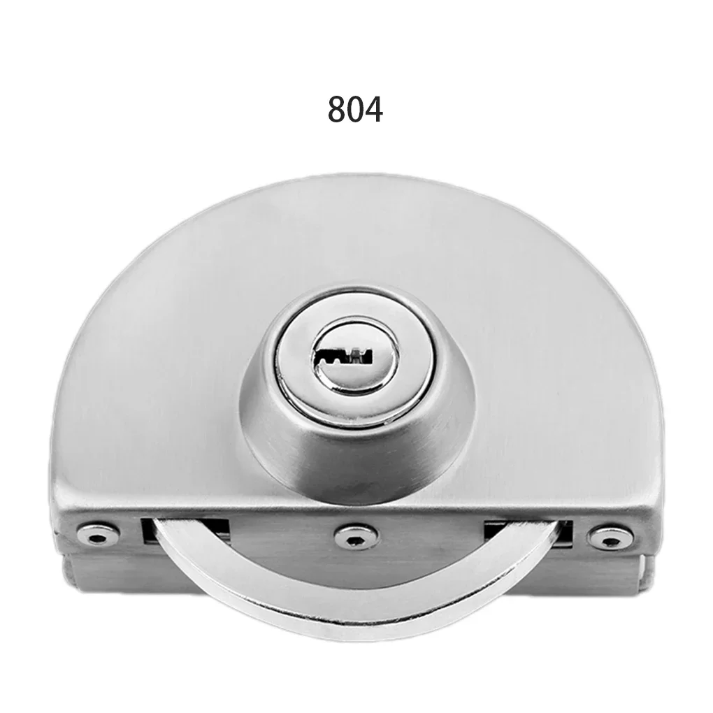 

Stainless Steel Central Lock Free Punch Glass Door Lock Double Bolt Push-Pull Frameless Hardware Accessories
