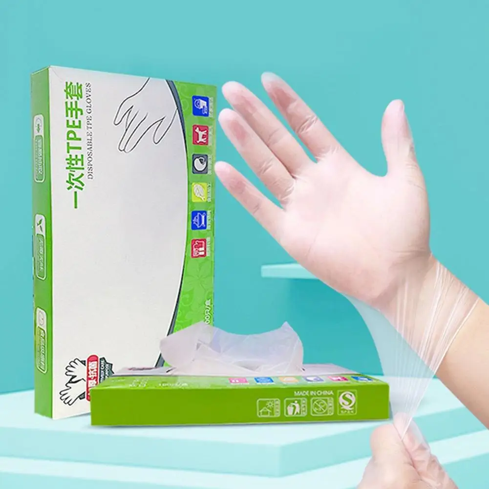 Disposable Gloves Transparent TPE Disposable Plastic Food Prep Gloves 100Pce/Bag Clear Cookware BBQ Gadgets Kitchen Supplies disposable gloves disposable plastic gloves