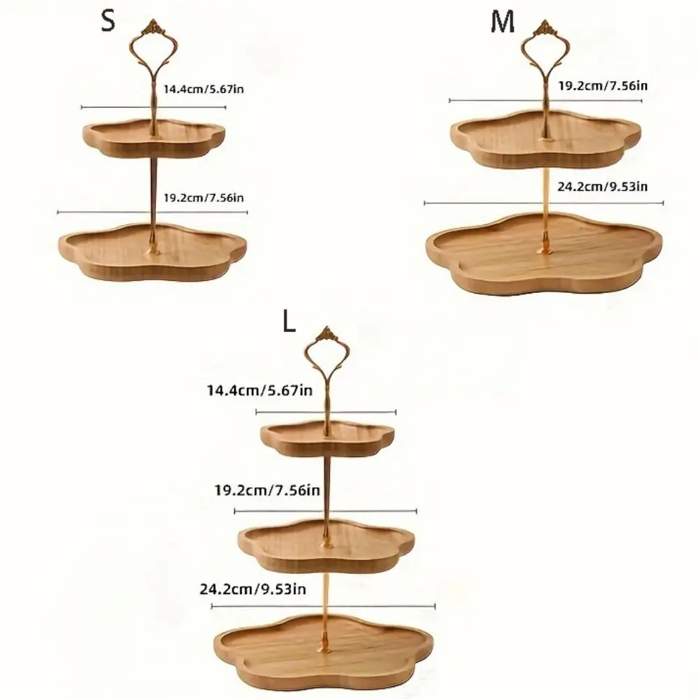 Large Capacity Multi-layer Fruit Tray Flower-Shaped Eco-friendly Fruit Display Plate Easy to Clean Bamboo Display Stand Holiday 6