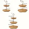 Large Capacity Multi-layer Fruit Tray Flower-Shaped Eco-friendly Fruit Display Plate Easy to Clean Bamboo Display Stand Holiday 6