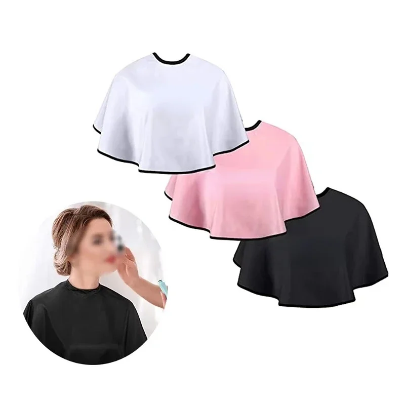 Hair Dye Tools Short Square Black Waterproof Hairdressing Salon Barber Hair Cutting Cape Cloth Wrap Hairdressing Cape Barber