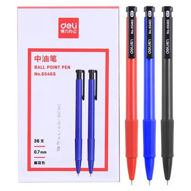 Deli – stylos à bille à pression noire, 0.7mm, télescopique, neutre,  fournitures de bureau pour étudiants - AliExpress