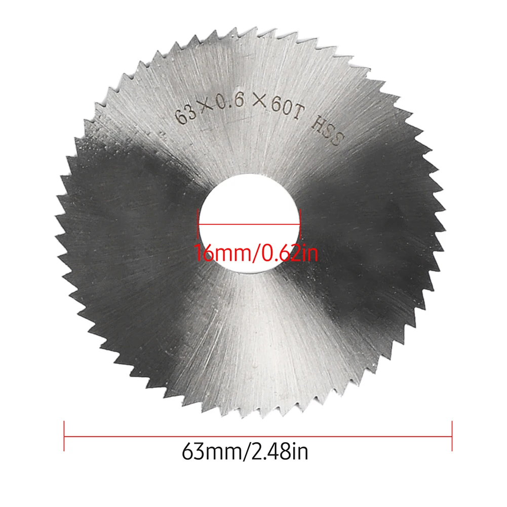 미니 원형 톱날, 전기 연삭 금속 절단기, 전동 공구 회전 공구, 63mm 보어 직경 16mm, 2 개