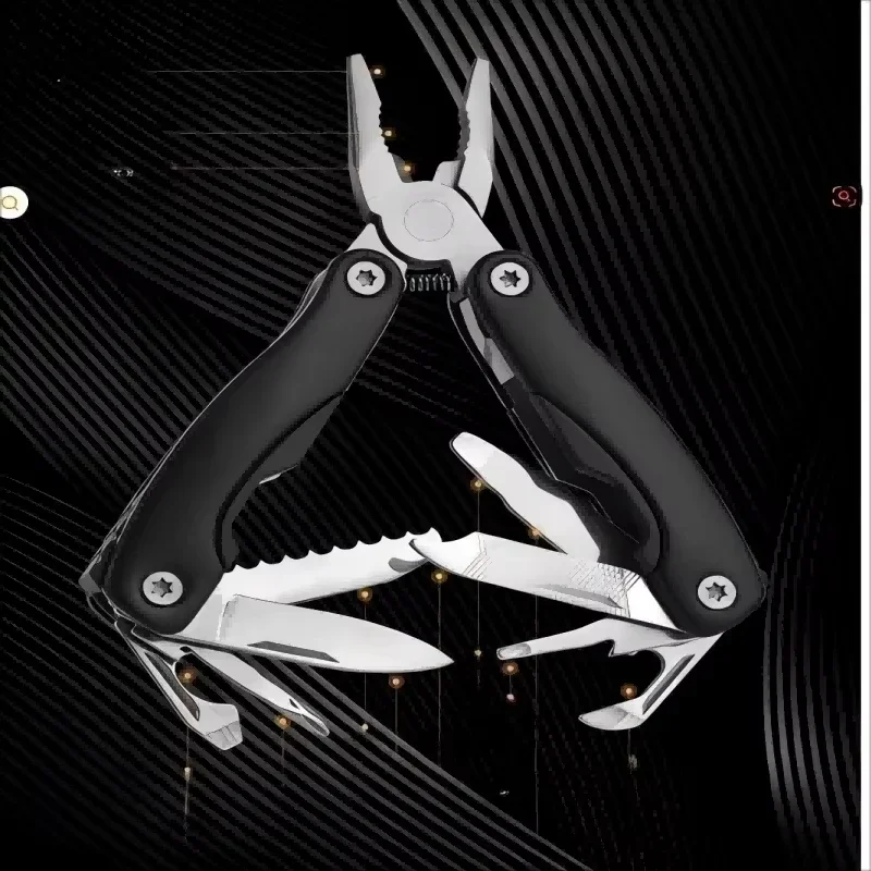 Outdoor Camping Survival Equipment 9-In-1 Portable Multi-Functional Tool Scissors Accessories Stainless Steel Portable Camping