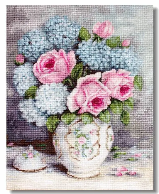 

Набор для вышивки крестом своими руками, Роза и Гортензия, холст, нитки DMC, головоломка, 14CT, 18CT, 25CT, B2322, B2322