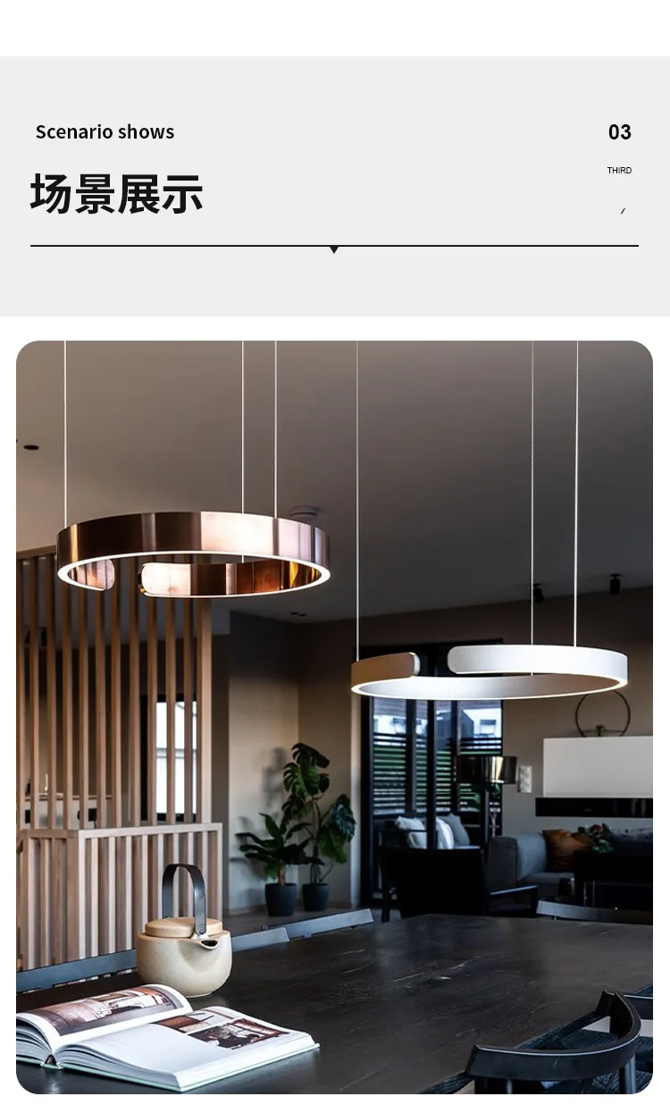 Modern Salon Design Ring Ceiling Chandelier image 8