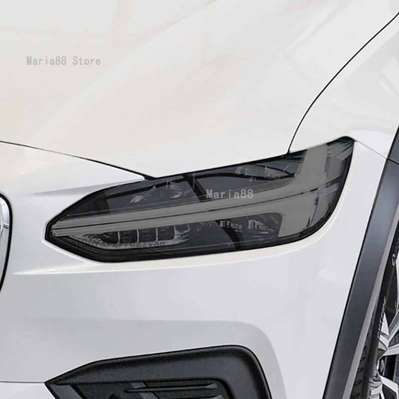 

For VOLVO V90 2017-2023 Accessories Car Headlight Protective Film Transparent Black TPU Sticker