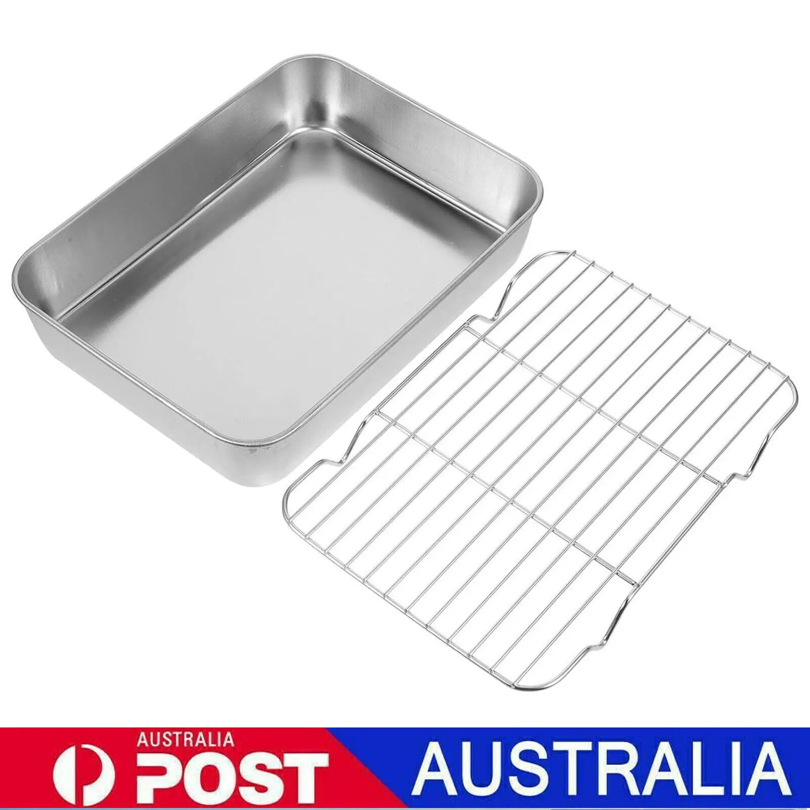 Rectangular Storage Plates Stainless Steel Oven Baking Tray Oil Filter Pan Bakeware Grid Wire Cooling Rack Kitchen Utensils