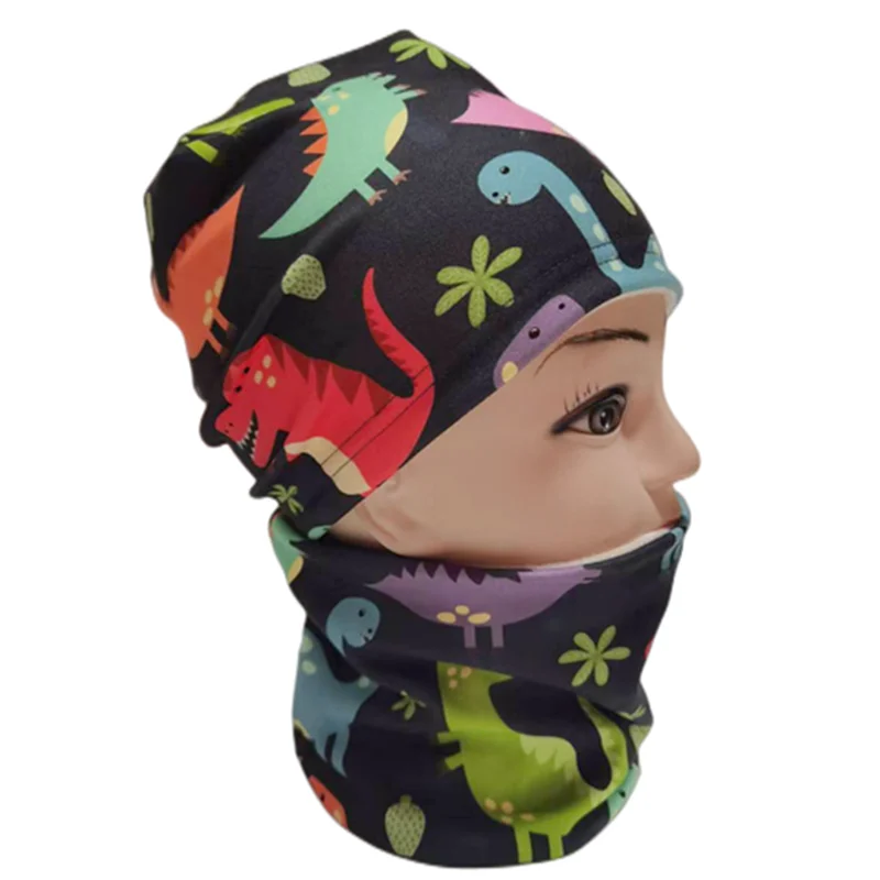 New Winter Warm Children Hat Scarf Set Baby Boys Girls Head Cover Autumn Child Neck Collar Kids Caps Cotton Girls Hat Scarf