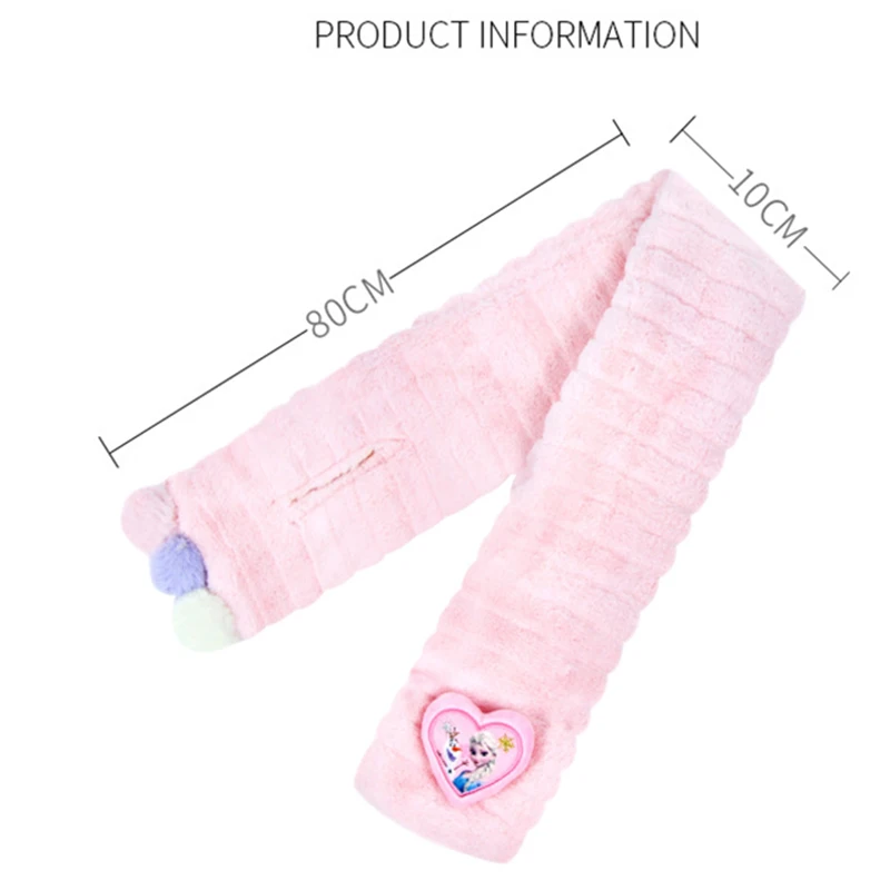 Disney Mickey Mouse Scarf Winter Children Cute Minnie Warm Soft Scarf Girl All-match Cartoon Neckerchief Kids Birthday Xmas Gift
