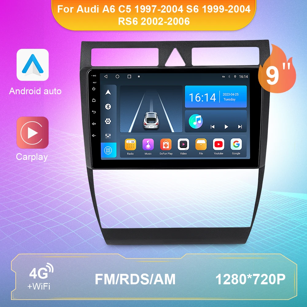 

Автомагнитола 2 Din Android 9 10 для Audi A6 C5 1997-2004 S6 1999-2004 RS6 2002-2006 мультимедийный плеер автовоспроизведение GPS DVD