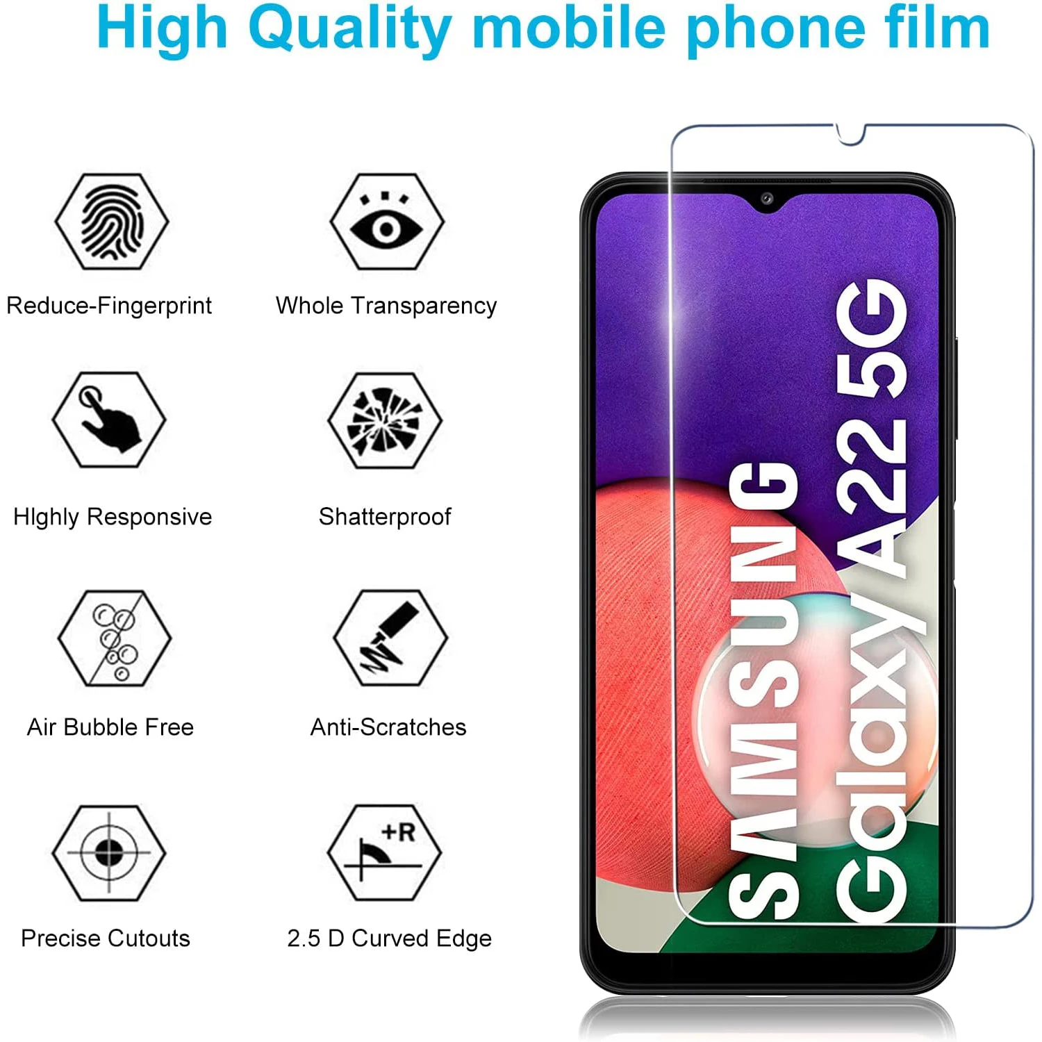 2/4Pcs Screen Protector Glass For Samsung Galaxy A22 A22s 5G A22-5G Tempered Glass Film