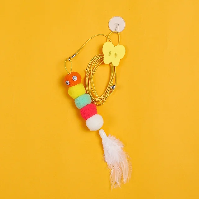 Cat Hanging Teasing Toy Hanging Door Elastic Rope Teasing Stick Feather Teasing Cat Dog Pet Supplies Teasing Stick 2