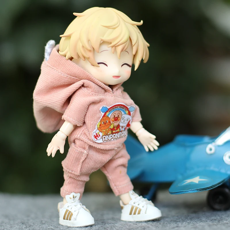 Cartoon OB11 overalls jumpsuit clothes clothes With Hat Doll Accessories Clothing for ob11,obitsu 11,molly, gsc,1/12 BJD Dolls