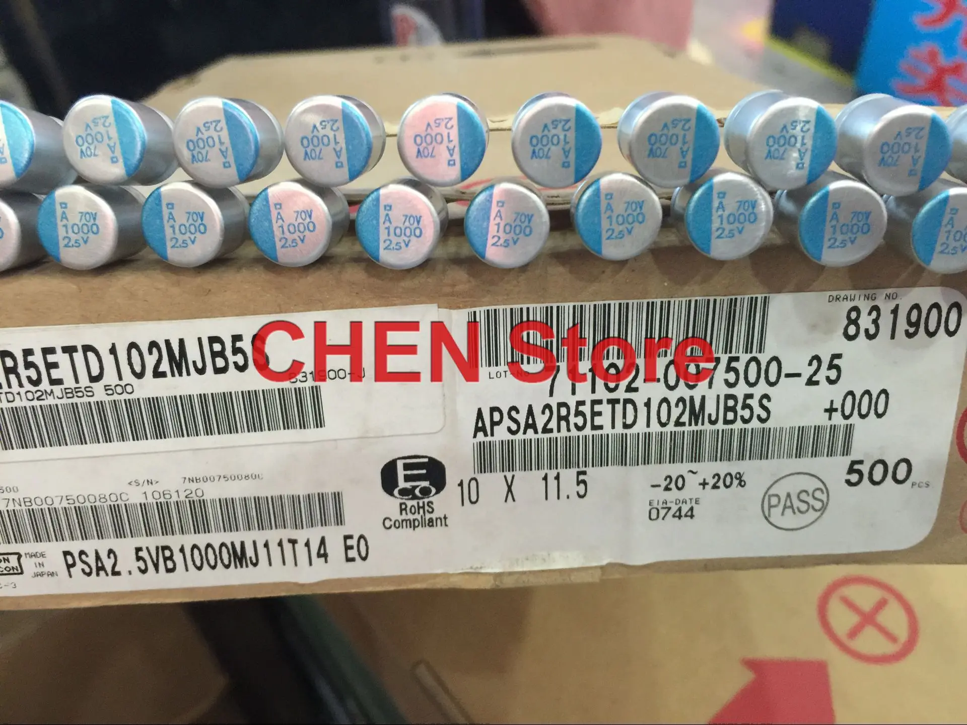 

50 шт. NIPPON PSA 1000 В 2,5 мкФ 10x мм материнская плата твердый полимерный конденсатор psa мкФ в CHEMI-CON электролиз в алюминиевой оболочке