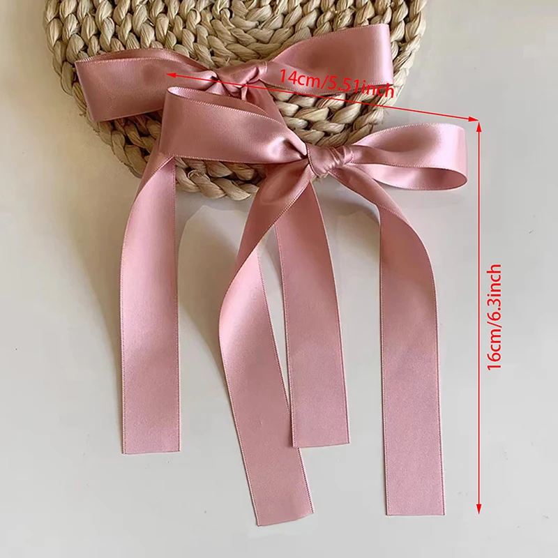 2pcs langes Band schwarze Haars pange Ballett Mädchen Stil Französisch reine Wunsch Fliege Band Geflecht Haar neue Kopf bedeckung Haarschmuck – Detail 8