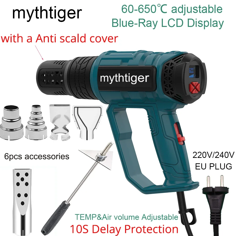 Hot Air Gun Industrial Hair dryer Construction 2000W For soldering Thermal blower Shrink wrapping Tools