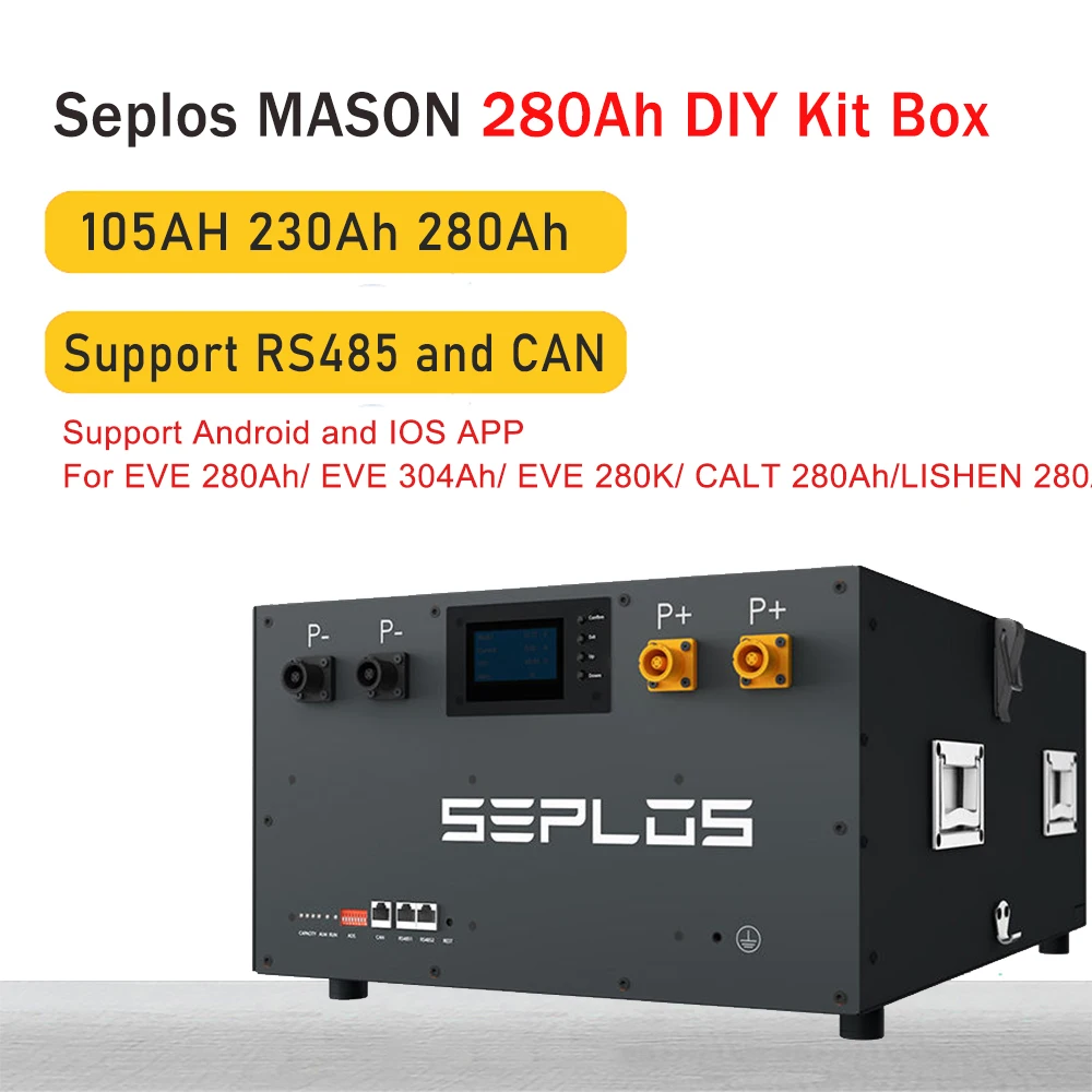 Seplos MASON DIY Battery Case 24V/48V 16S LiFePO4 Battery Box 105Ah 230Ah 280Ah DIY Kit Box