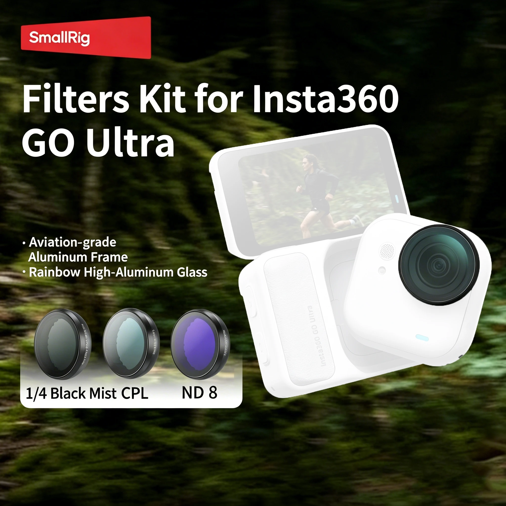 SmallRig Filter Series for Insta360 GO Ultra 1/4 Black Mist/CPL/ND8  Filter 