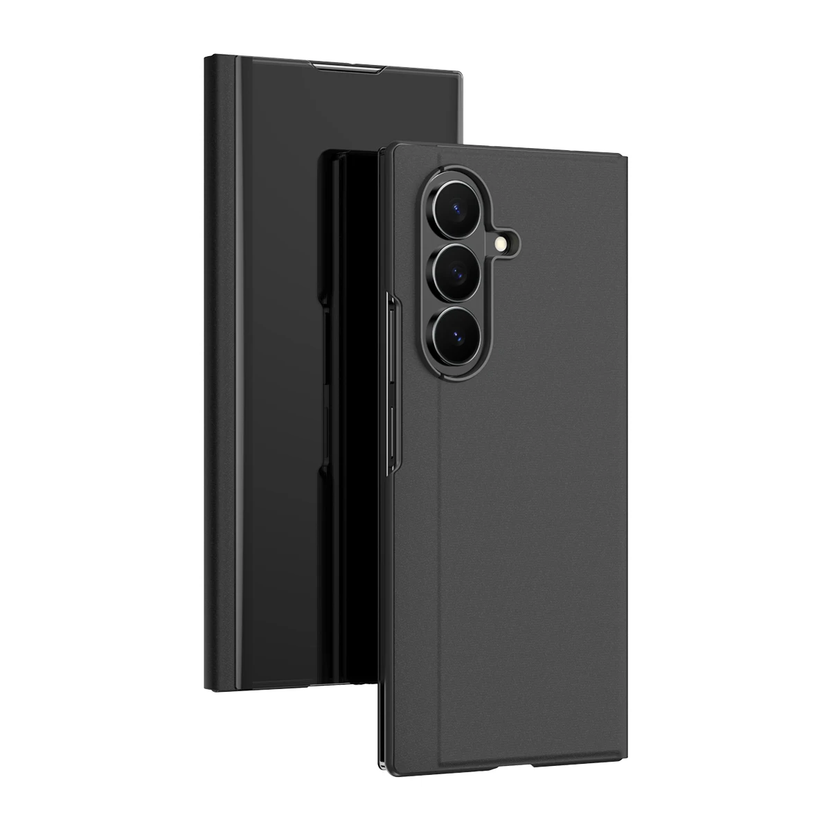 Premium Glossy Mirror Flip Case with Multi-Form Stand Holder for Smartphones