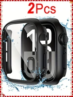 Étui de protection d'écran en verre trempé, 2 pièces, pour Apple Watch série 11 10 9 8 7 6 5 SE 46mm 42mm 45-41-40mm 44MM, accessoires 1