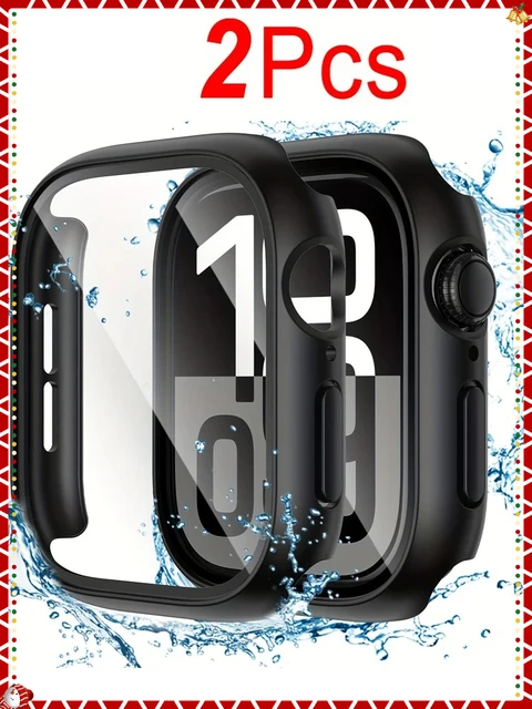 Étui de protection d'écran en verre trempé, 2 pièces, pour Apple Watch série 11 10 9 8 7 6 5 SE 46mm 42mm 45-41-40mm 44MM, accessoires 1