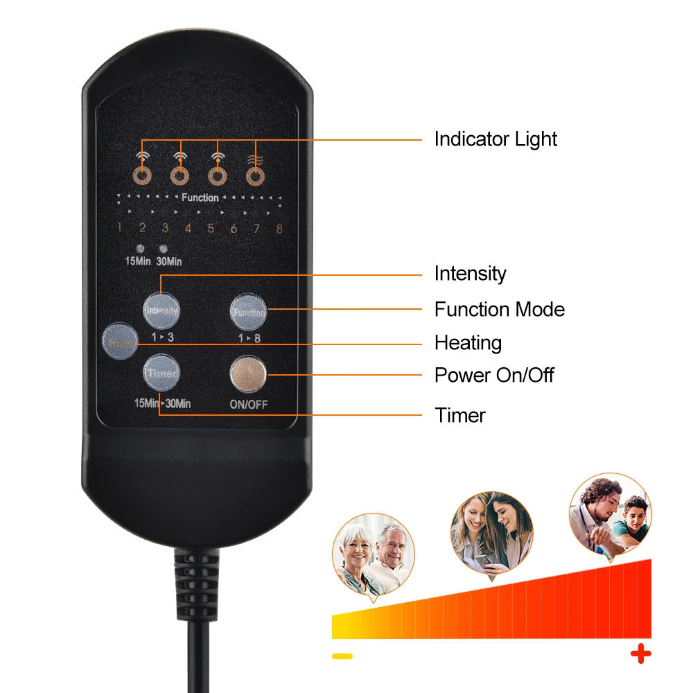 Electric Heating Vibrating Back Massage for Car Chair Office Lumbar Neck Fatigue Relief Vibration Cushion Shoulder Back Massage 5