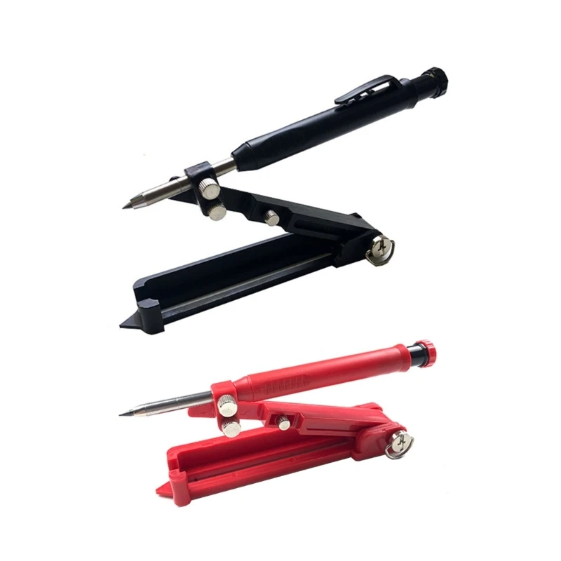 

co530 Multifunction Scribing Tool Construction Pencil Tiling Woodworking Outlines Circles Over 15 Mark Measuring Tool