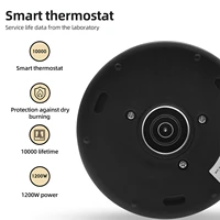Bouilloire électrique à col de cygne 0,9 L, contrôle de la température, intérieur en acier inoxydable, chauffage rapide, 1200 W, protection anti-ébullition à sec 3