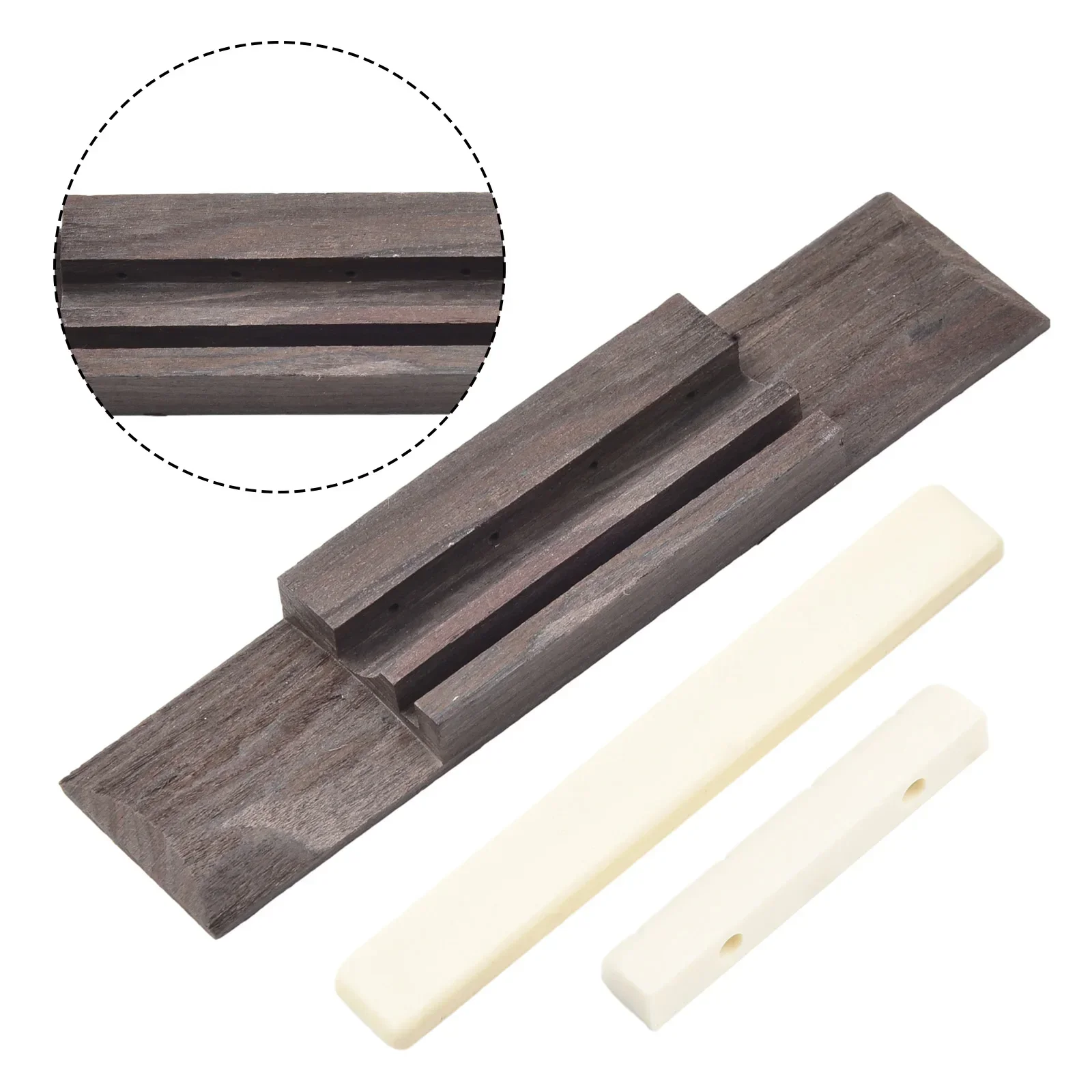 Ukulele Rosewood Bridge Nut Saddle Slotted 3 Pcs/set For Guitar Ukulele Parts ukulele parts