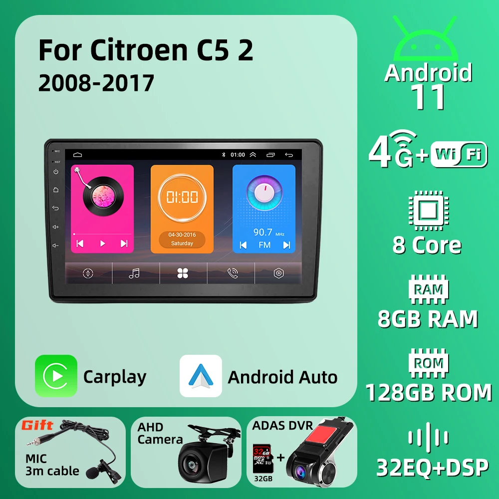 Multimedia-Car-Radio-for-Citroen-C5-2-2008-2017-GPS-Navigation-2-Din ...