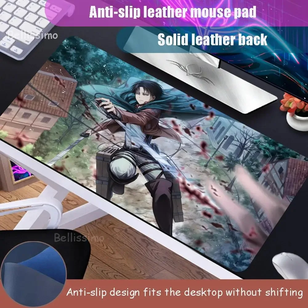 

Anime Mousepad A_attack On T_titan Pu Leather Keyboard Mat Cartoon Large Game Pad Gamer Desk Pad Size For E-sports Keyboard
