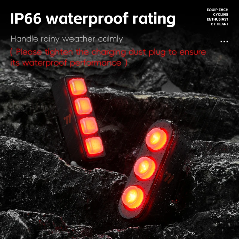Waterproof Smart Brake Sensing Rechargeable LED Bike Tail Light