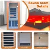Home Sauna Far Infrared Mini Low-EMF Single Indoor Wooden Canadian Hemlock Sauna, Digital Controller, 1200W Dry Saunas for Home 5