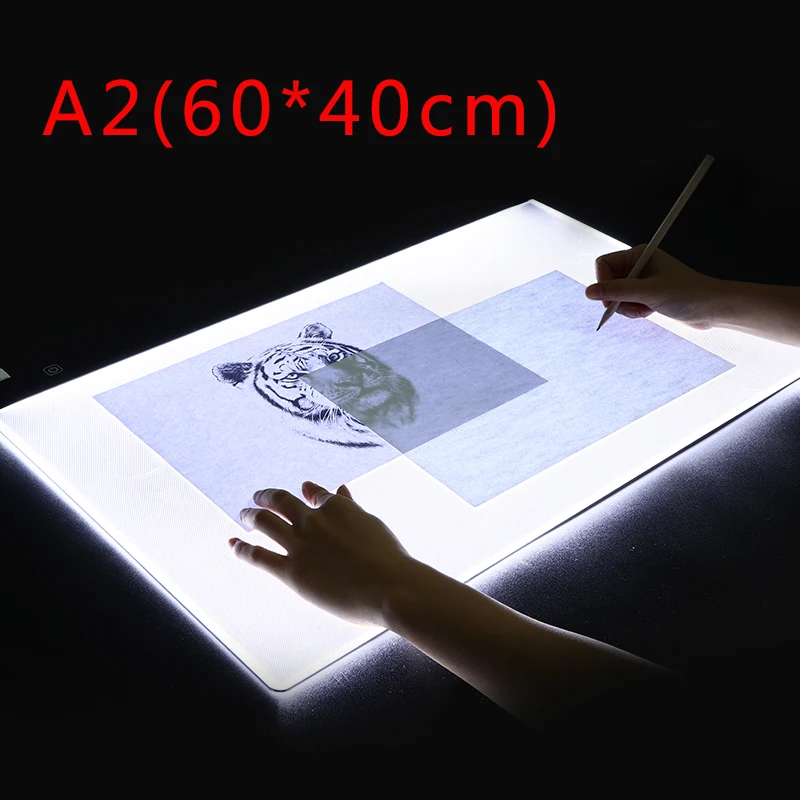 60*40cm)A2 Drawing board LED Digital Graphics Light Pad Box Painting  Tracing Panel diamond painting pad Type C Power - AliExpress