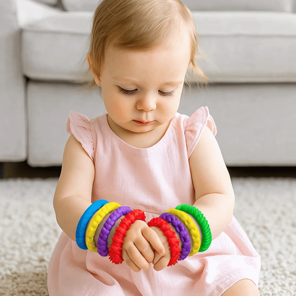 Silicone Material Sensory Hand Ring Toys Non-Toxic Calming Effect TPR Sensory Hand Ring Toys Rotatable Fidgeting Feature