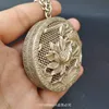 Vintage Miao Silver Carp Lotus Hollow Chain Jewelry 6