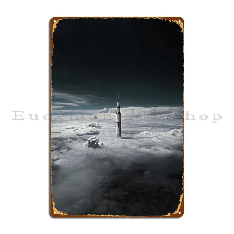 Saturn V Metal Platform Bar Retro Wall Decor Home Design Tin Sign Poster