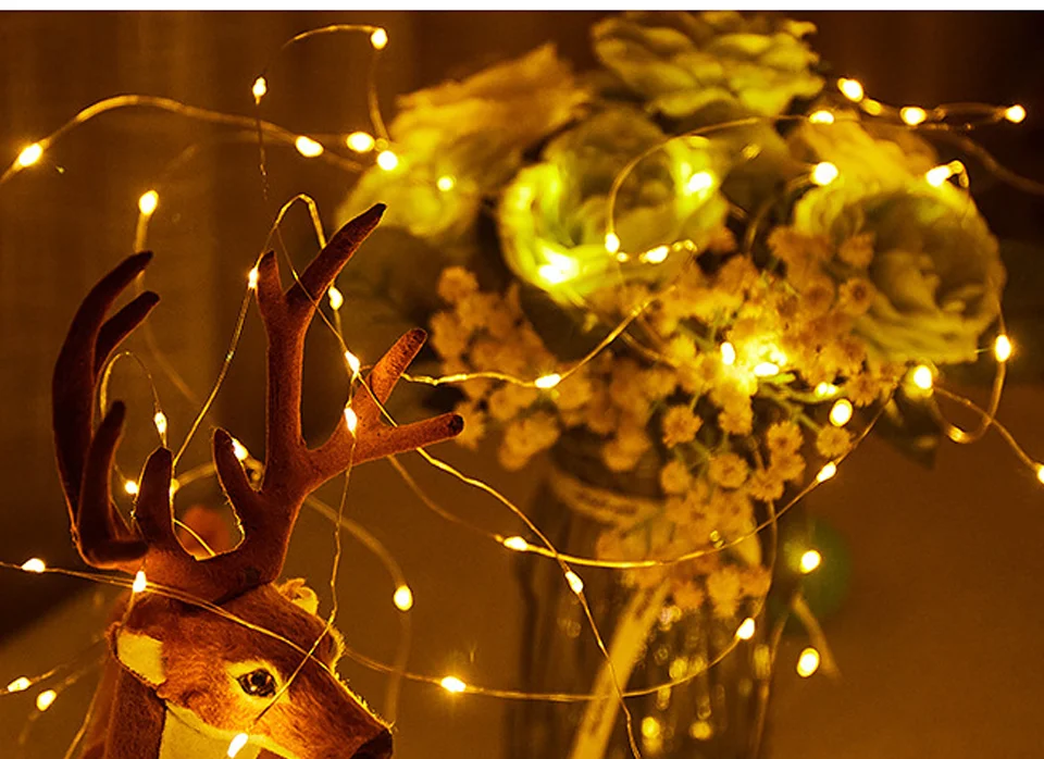 USB LED String Lights Led Copper Silver Wire Fairy Lights Waterproof 5/10/20M Garland For Christmas Wedding Party Decoration