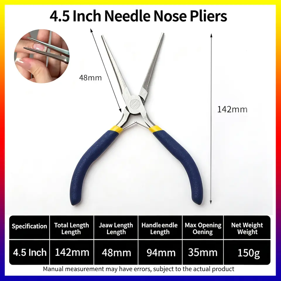 2pcs 6" Mini Needle Nose Pliers with Comfort Grip Handles, 2PCS Long Nose Pliers Set for Handmade Craft image 2