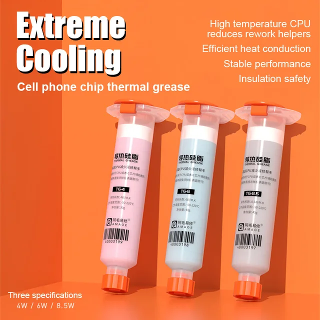معجون حراري AMAOE Thermal Grease | فئات متعددة (TG-4/6/8.5 W/m.k) لتشتيت الحرارة بكفاءة 1