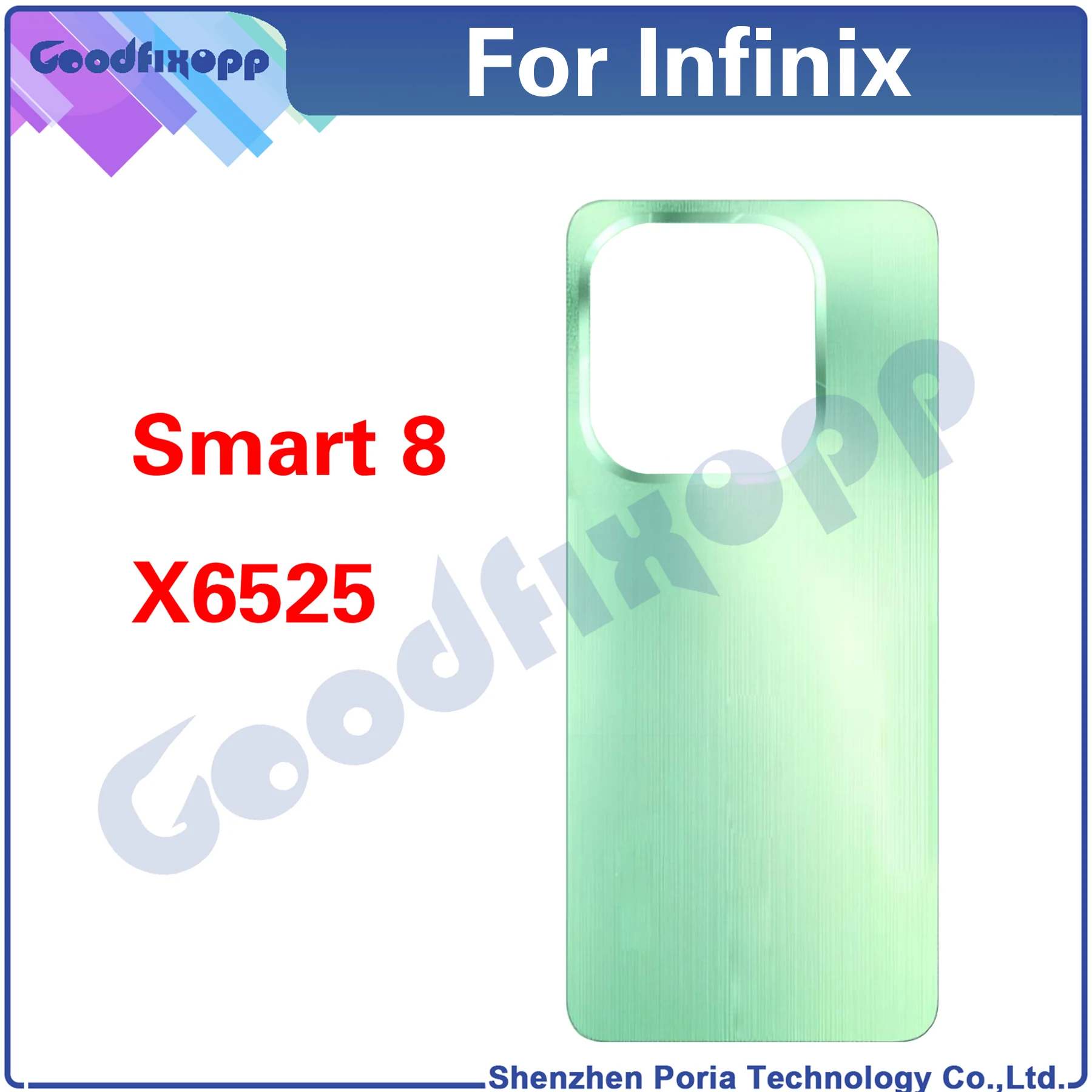 

10PCS For Infinix Smart 8 X6525 Smart8 Rear Case Battery Back Cover Door Housing Repair Parts Replacement