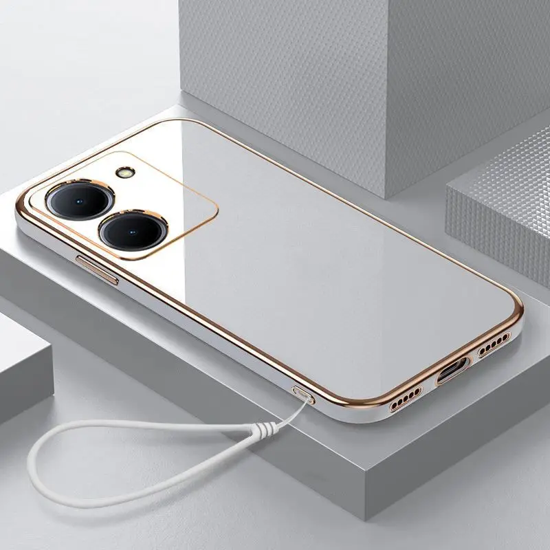 Luxury Plating Straight Edge TPU Soft Phone Case