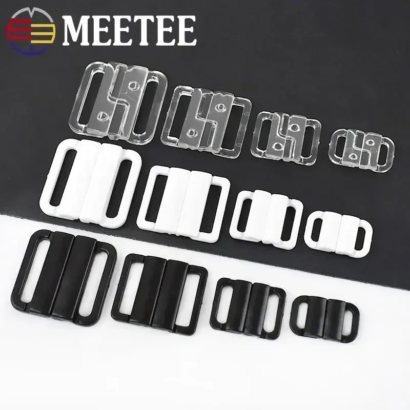20/50/100Sets 10/15/20/25mm 플라스틱 브래지어 버클 비키니 스트랩 걸쇠 수지 단추 클로저 수영복 후크 DIY 속옷 액세서리