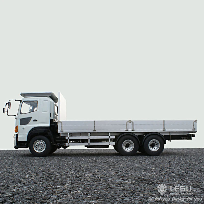 1/14 Simulation truck 6X4 flatbed truck RC Remote control metal transporter modified LESU model 4