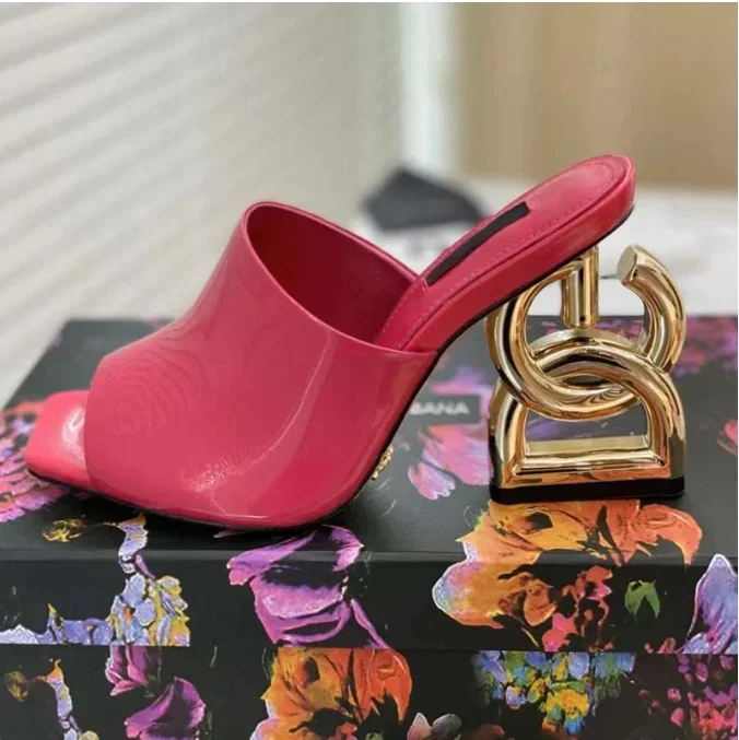 

Women Red Classics Strange Sandals Peep Toe Size 37 Fashion Genuine Leather Famous Designer Unique 100mm Gold Heels