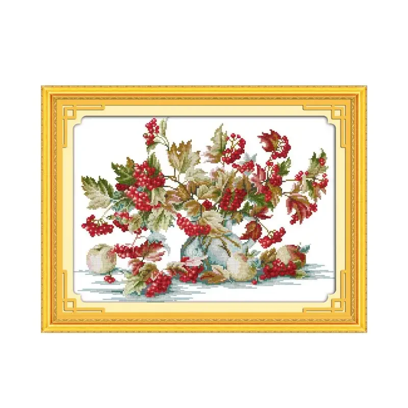 Red Fruit Cross Stitch Kit Sport Cartoon Canvas DIY