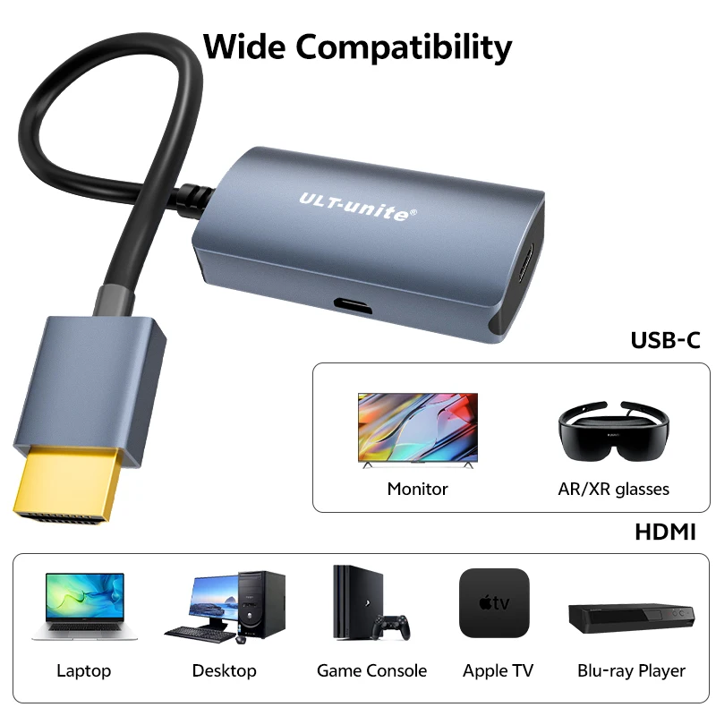 Konverter Kabel Adaptor Ultra HD 4K USB HDMI Jantan Ke USB C