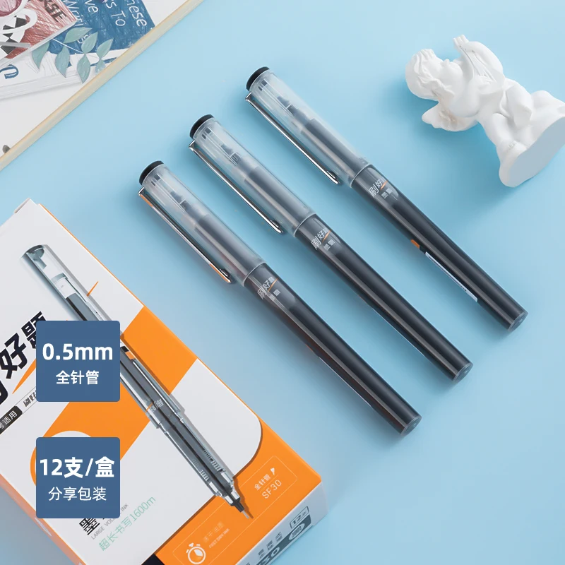 Deli 4/8 Pcs Black Ink Large Capacity Straight Liquid